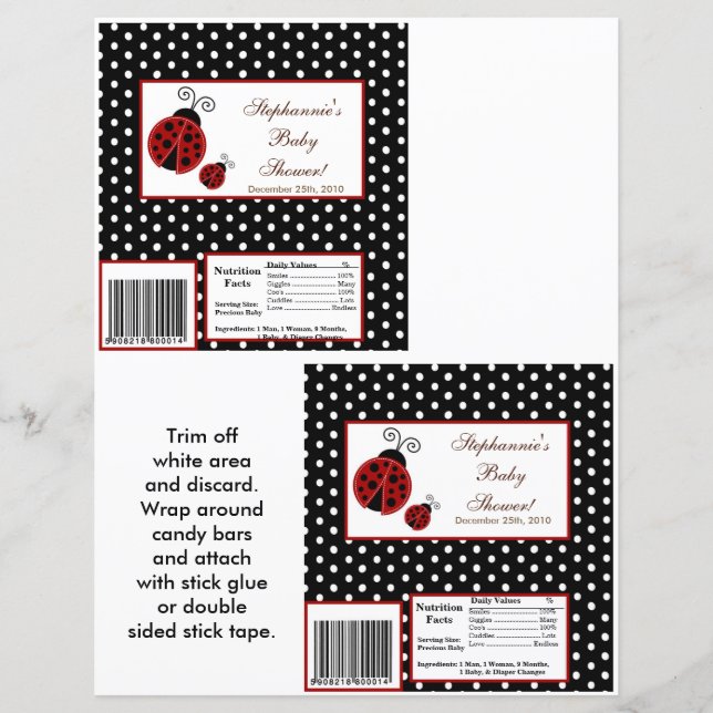 Lámina 2 Hershey's Large Bar Wrapper Red Ladybug (Anverso)