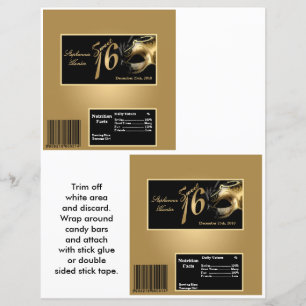 Lámina 2 Hershey's Large Bar Wrapper Sweet 16 Gold