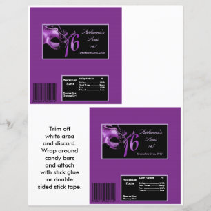Lámina 2 Hershey's Large Bar Wrapper Sweet 16 Purple