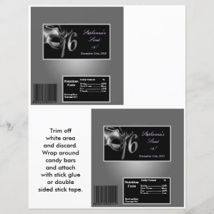Lámina 2 Hershey's Large Bar Wrapper Sweet 16 Silver