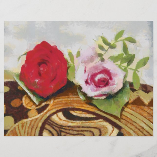 Lámina 2 rosas pintando (Anverso)