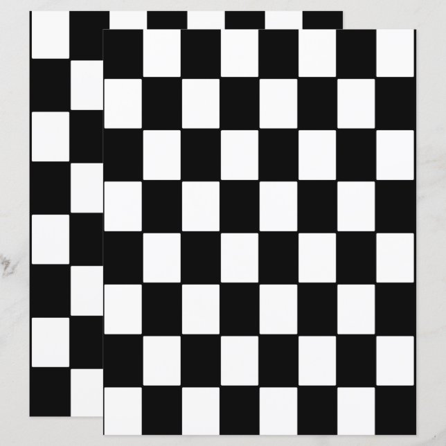 Lámina 2-Sided B&W Checkerboard Scrapbook Page (Anverso / Reverso)