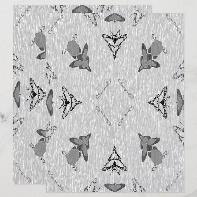 Lámina 2-Sided Flying High in Lt Grayscale Scrapbook Page (Anverso / Reverso)