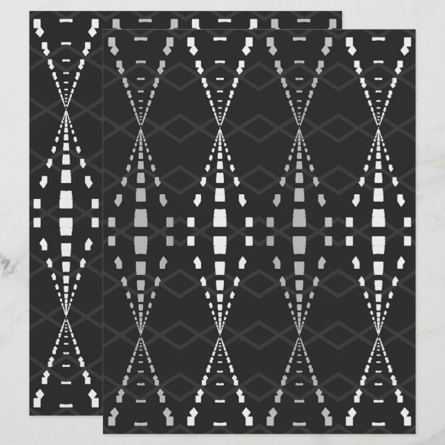 Lámina 2-Sided Ley Lines B&W Scrapbook Page (Anverso / Reverso)