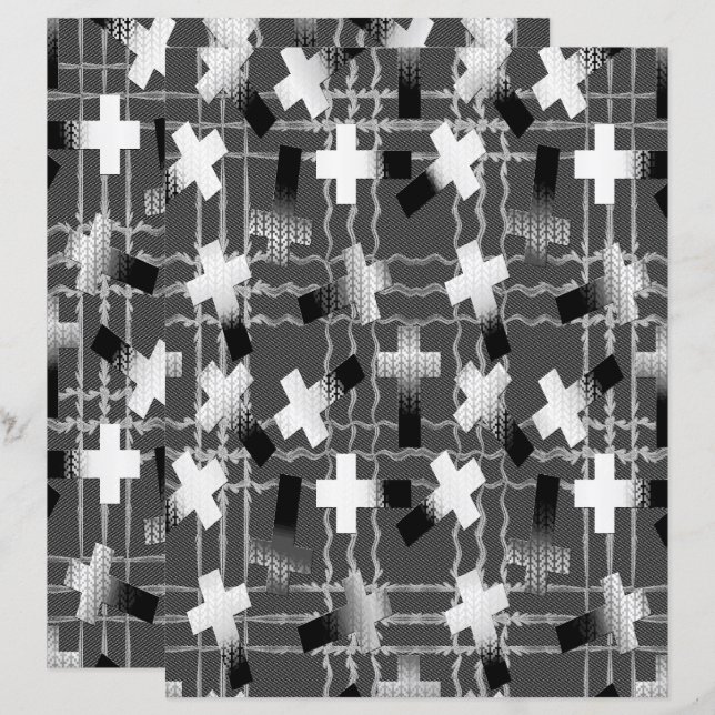 Lámina 2-Sided Sown in Faith Grayscale Scrapbook Paper (Anverso / Reverso)