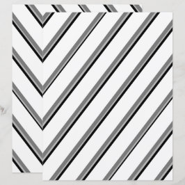 Lámina 2-Sided W&B Diagonal Stripes Scrapbook Page