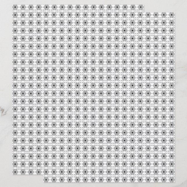 Lámina 2-Sided W&B Mediterranean Tile Scrapbook Page (Anverso / Reverso)