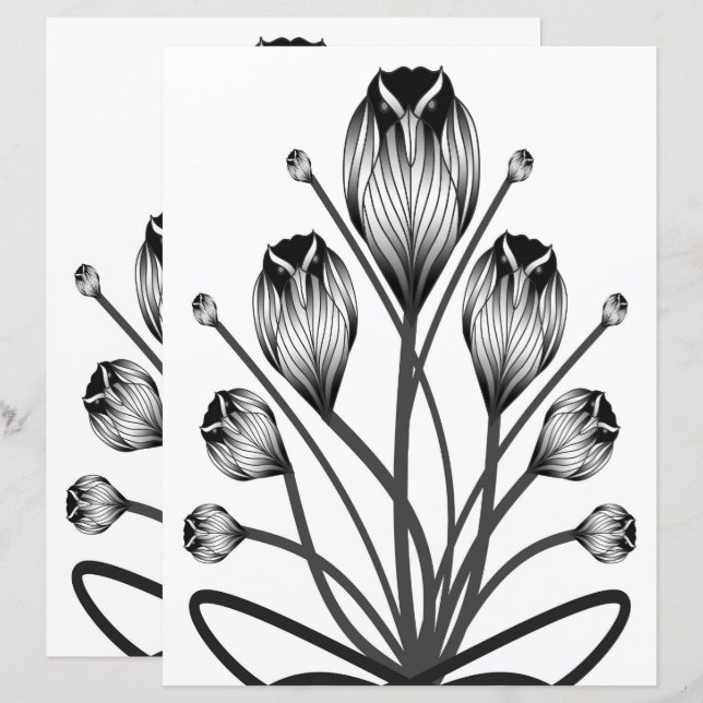 Lámina 2-Sided W&B Tulip Owlsprey H&S Scrapbook Page (Anverso / Reverso)