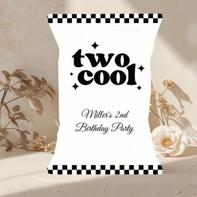 Lámina 2nd Birthday Two Cool Snack Chip Bag Party Favor (two cool chip bag, two cool birthday favors, two cool snack bag, 2nd birthday party favors, retro bi)