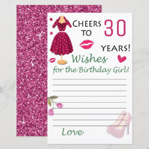 Lámina 30.º deseo de cumpleaños para el chica de cumpleañ