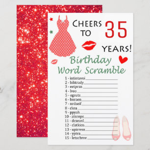 Lámina 35.º juego de palabras de cumpleaños