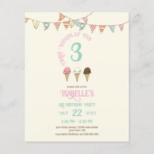 Lámina 3 escopetas de divertido 3 cumpleaños Ice Cream Fi