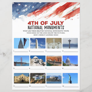 Lámina 4 de julio Fiesta de juego