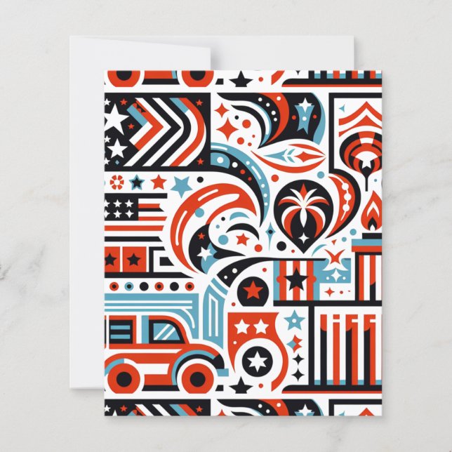 Lámina 4 de julio Papel de cuaderno de patrones generativ (Anverso)