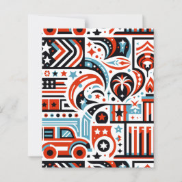 Lámina 4 de julio Papel de cuaderno de patrones generativ