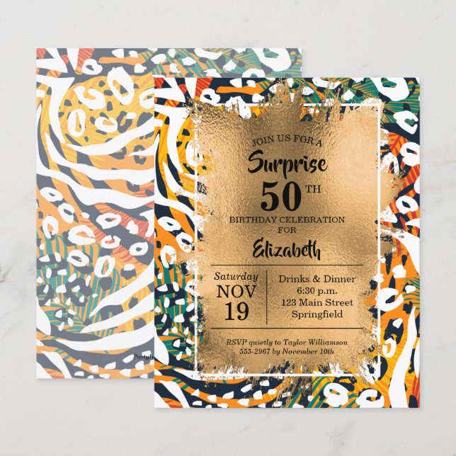 Lámina 50.ª invitación a la impresión de animales (Anverso / Reverso)