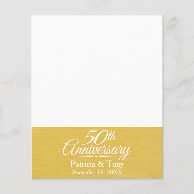 Lámina 50.º aniversario Boda de oro personalizado (Anverso)