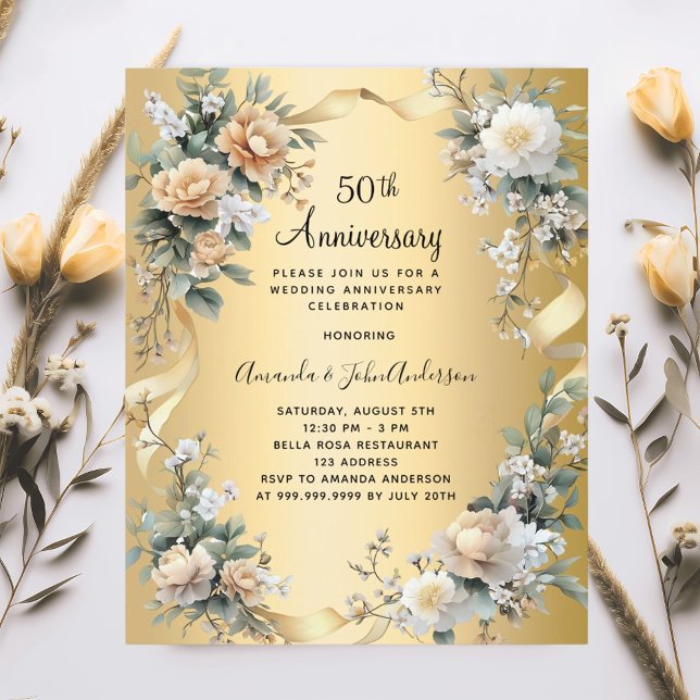 Lámina 50.º aniversario boda invitación a los floreros de (Subido por el creador)