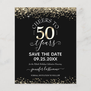 Lámina 50.º Cumpleaños de Oro Guardar la Invitación de Pr