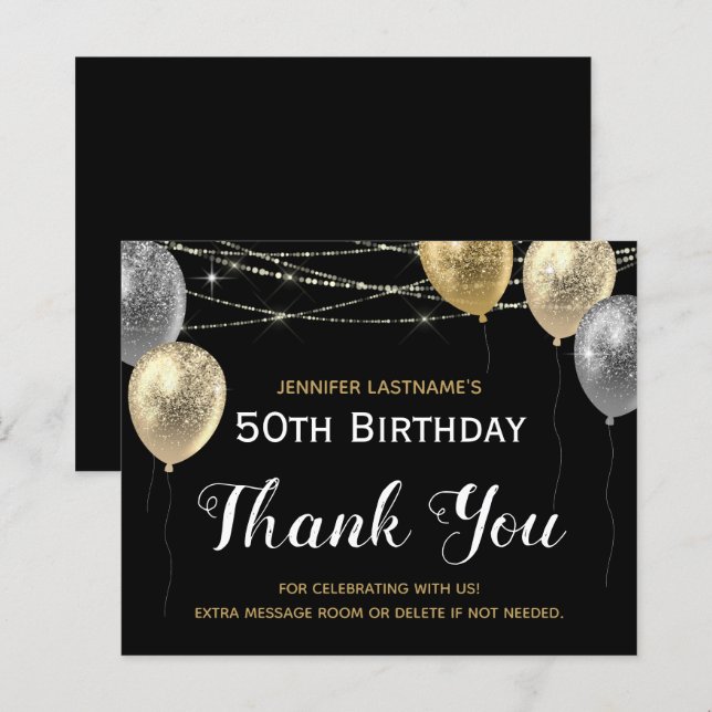 Lámina 50.º cumpleaños Gracias (Anverso / Reverso)