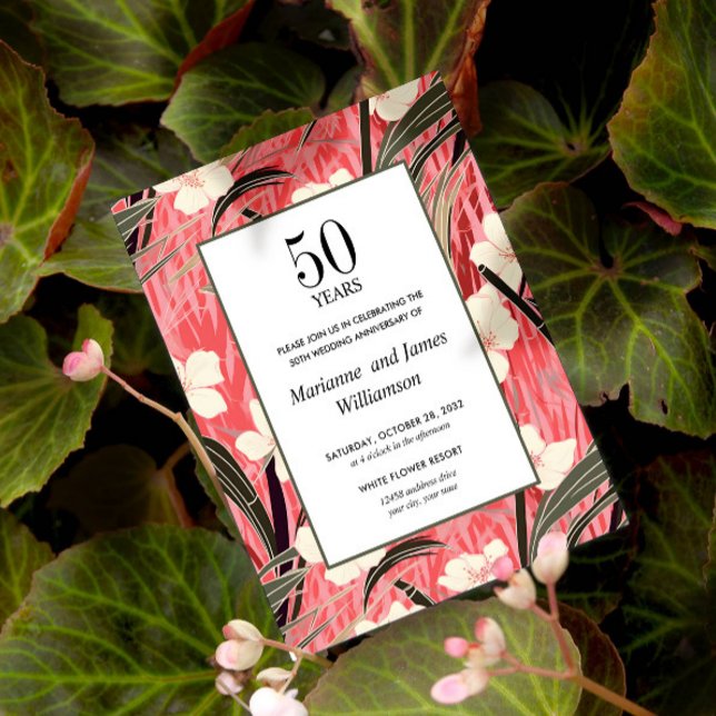 Lámina 50 Aniversario de la Flor Japonesa Oriental De Bam (budget 50th anniversary celebration party low cost)