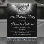 Lámina 50 cumpleaños Silver Disco Ball<br><div class="desc">Presupuesto Plata Cincuenta Años Fiesta Plata Disco Ball Invitación. La invitación a la fiesta de cumpleaños 50 de Silver y Black es perfecta para una fiesta de cumpleaños 50.</div>