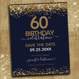 Lámina 60.º Cumpleaños Guardar la Fecha Invitación al Pre