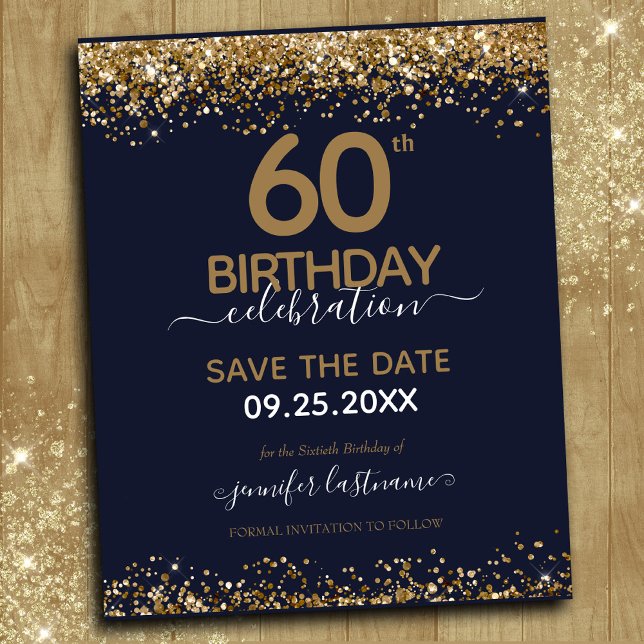 Lámina 60.º Cumpleaños Guardar la Fecha Invitación al Pre (Subido por el creador)