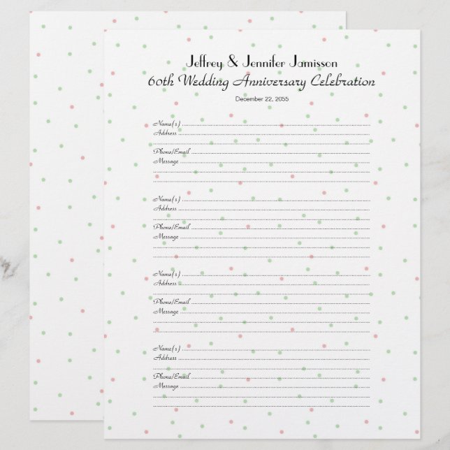 Lámina 60.o Libro de visitas de la fiesta de aniversario (Anverso / Reverso)