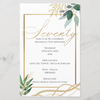Lámina 70.º cumpleaños - Invitación