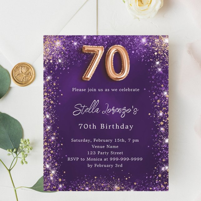 Lámina 70.º rosa morado de cumpleaños (Subido por el creador)