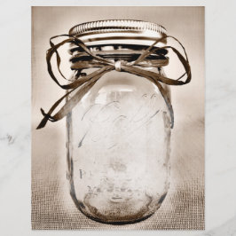 Lámina 8.5 x 11 Rústico Mason Jar Blank Paper
