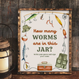 Lámina 8 x 10 pulgadas Adivinan Cuántos Rótulos de pesca