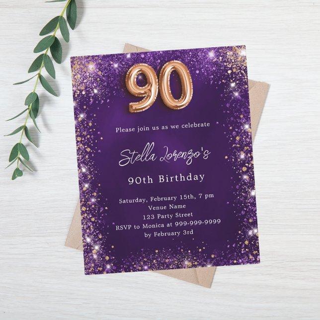 Lámina 90.ª invitación al oro del rosa púrpura (Subido por el creador)