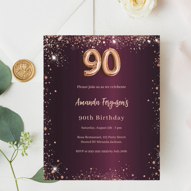 Lámina 90.ª invitación de oro a la rosa burdeos (Subido por el creador)
