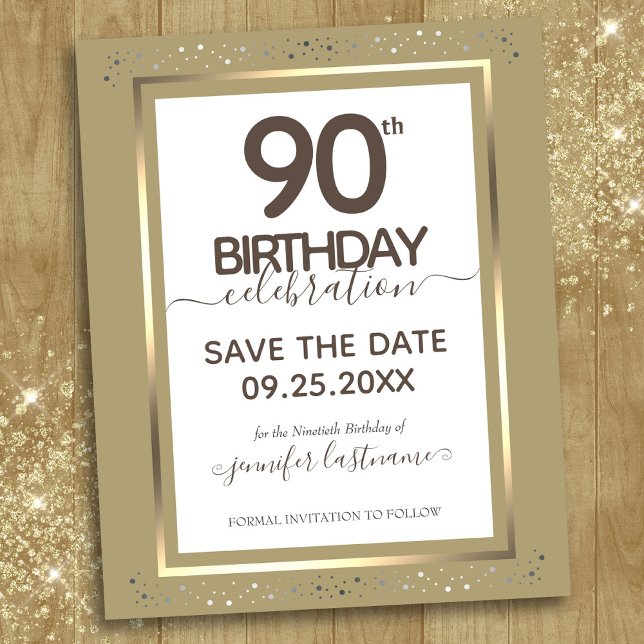 Lámina 90.º Cumpleaños Guardar la Fecha Invitación al Pre (Subido por el creador)