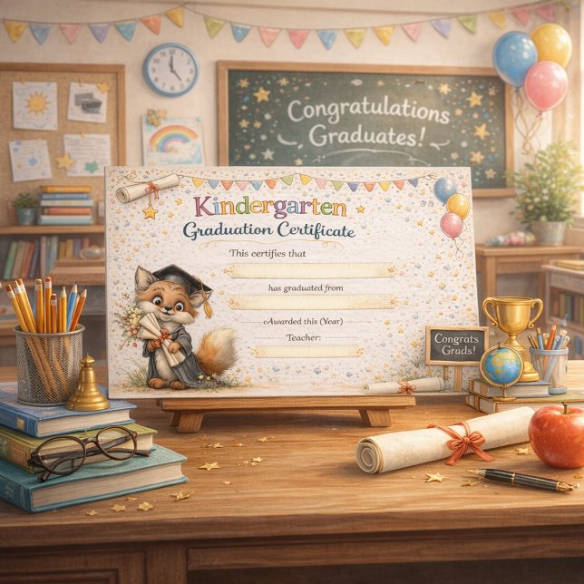 Lámina A Cheerful Fox Celebrating Graduation (Subido por el creador)