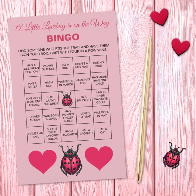 Lámina A Little Love Bug Is On The Way Baby Shower Bingo  (Subido por el creador)