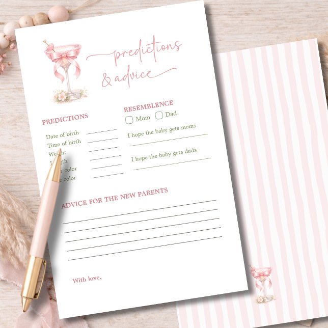 Lámina A Tini One Baby Shower Predictions & Advice Game (Subido por el creador)