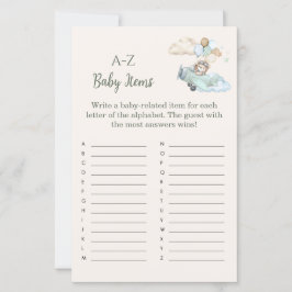 Lámina A to Z Baby Items Game Bearly Wait Airplane Boy