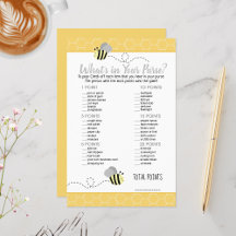 Abeja Amarilla Gris ¿Qué Hay en Tu Bolso Juego