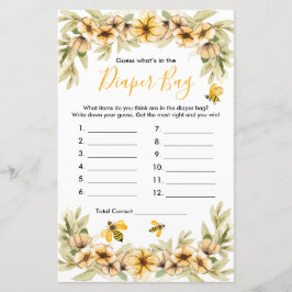 Lámina Abeja bebé adivina qué hay en la bolsa de pañales