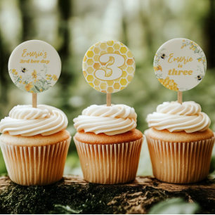 Lámina Abeja de Flor Silvestre Tapos de torta impresos