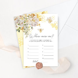 Lámina Abeja floral ¿Dónde estábamos los juegos de ducha 