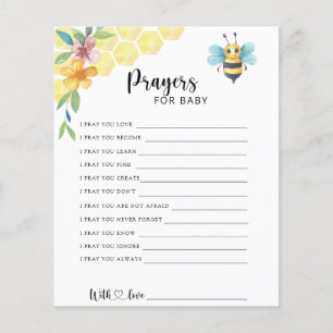Lámina Abeja floral - Juego de fiesta oraciones para be