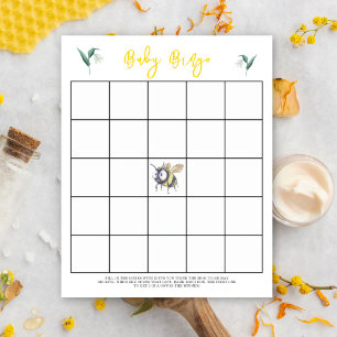 Lámina Abeja - Juego de bingo para baby shower