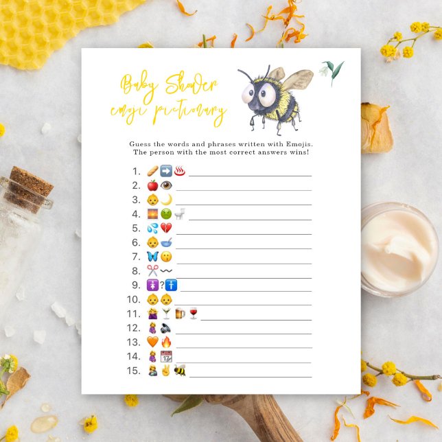 Lámina Abeja - juego de imagen de Emoji con ducha de bebé (Subido por el creador)