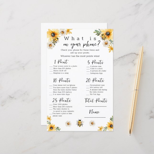 Lámina Abeja lo que hay en tu teléfono, juego de ducha de (Anverso/Reverso In Situ)