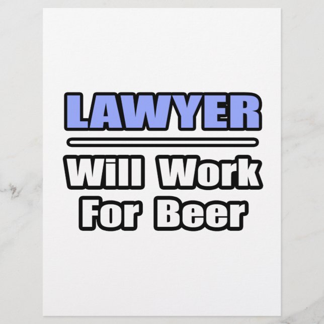 Lámina Abogado... Trabajará Para La Cerveza (Anverso)