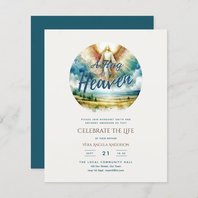 Lámina Abrazo desde el cielo celebración del poema conmem (Anverso / Reverso)